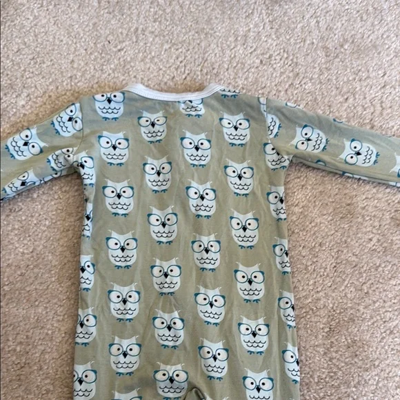 Kickee Pants Owl Zipper Footed Onesie Pajamas
